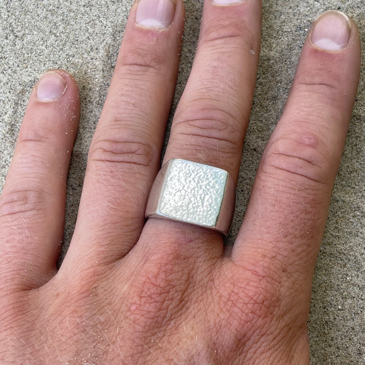 Passing Days - Hammered Signet - .925 Sterling Silver