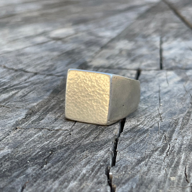 Passing Days - Hammered Signet - .925 Sterling Silver